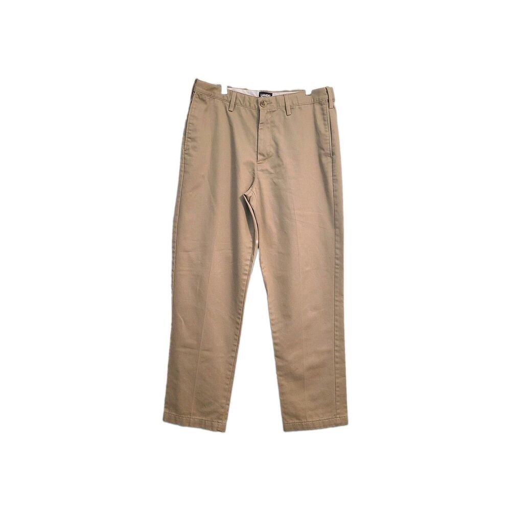 Lands End Chino Pants Mens 34 Tan Khaki Traditional Fit Preppy Minimalist Work